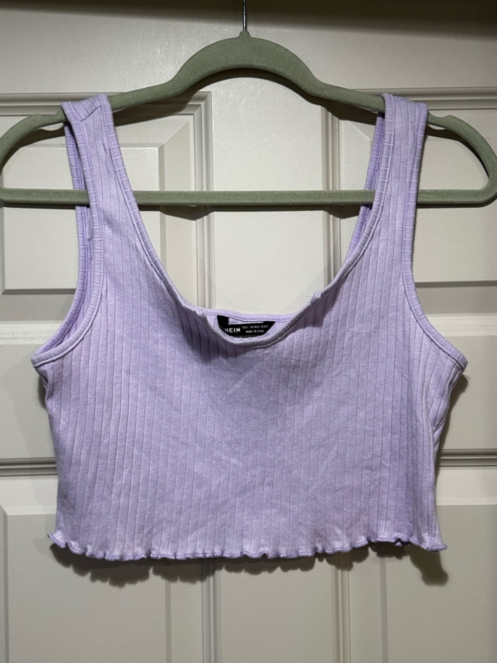 Ribbed Cropped Tank Top Large